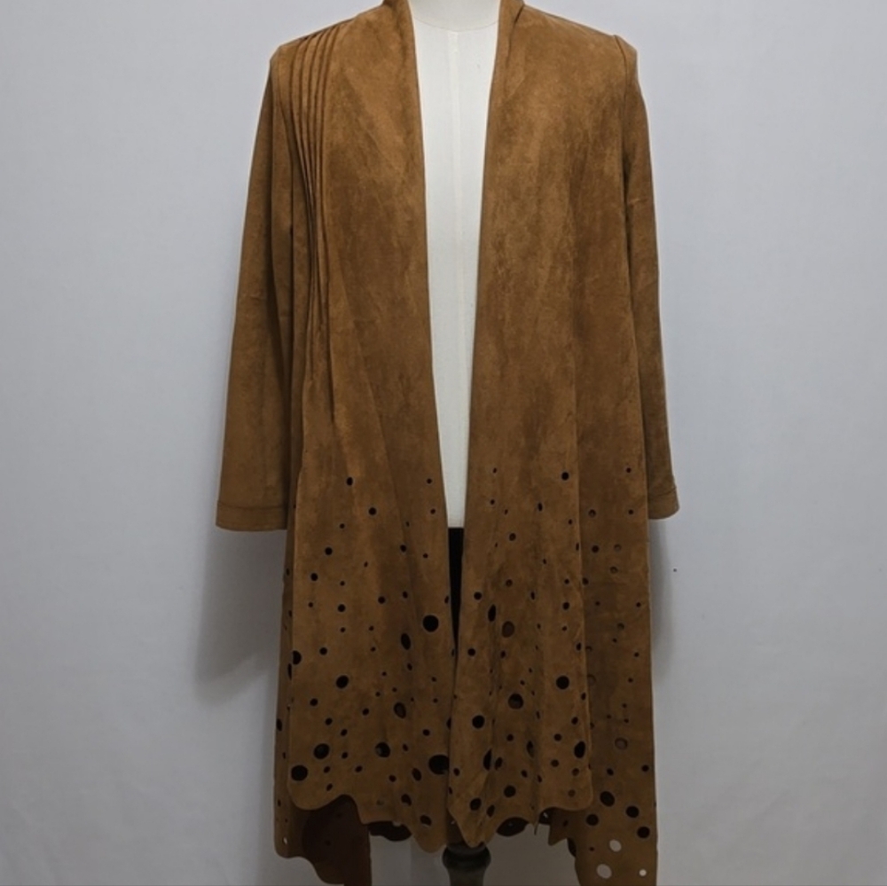 ADORE Faux Suede Duster Cardigan Coatigan Cowgirl Chic Western